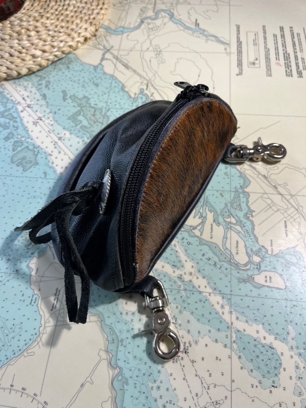 Vintage Western Leather and Cow Hide Fanny Pack